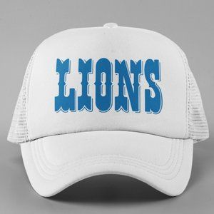 NEW Detroit Lions Old Wordmark Foam Trucker Snapback Hat WHITE